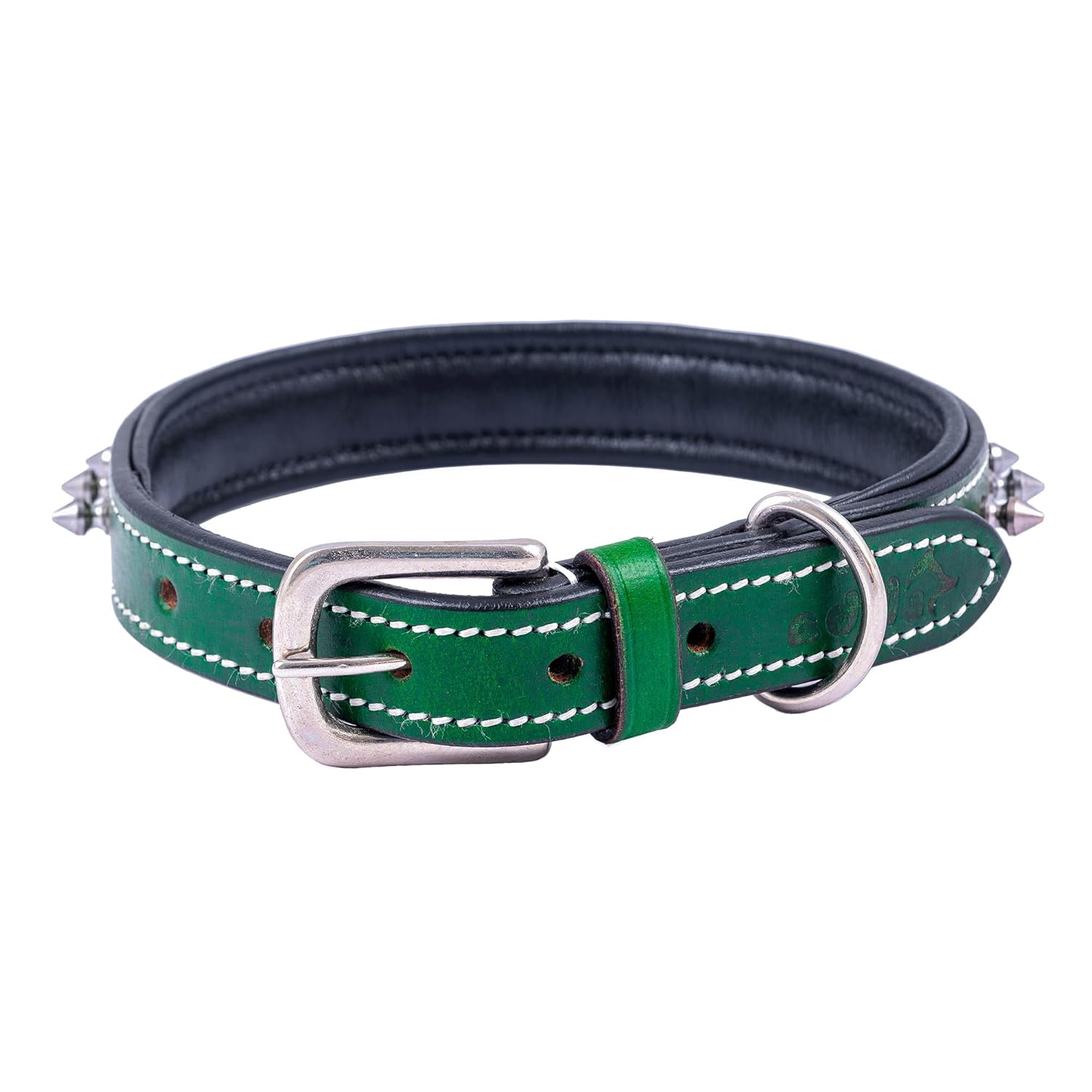 Adil’S Leather Spike Dog Collar for Small, Medium & Large Dogs with Strong Metal D-Ring, Adjustable Collar fits All Neck Size, 1” Width